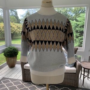 Derek Lam Geometric Sweater w/Structured Sleeves